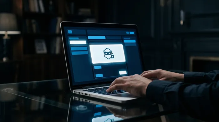 Két okostelefon egy sötét felületen, digitális kapcsolattal összekötve, hívás ikonokat és egy felhasználói profilt jelenítenek meg üzenetküldési szimbólumokkal.